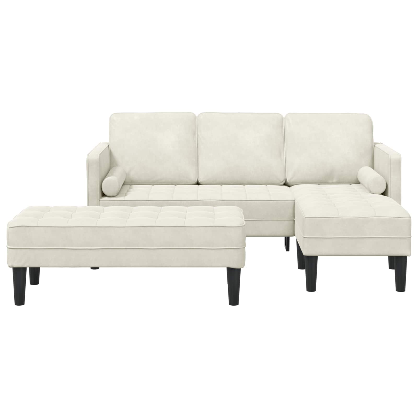 Ensemble de Canapés avec coussin 2 pcs Crème Polyester - XIOS