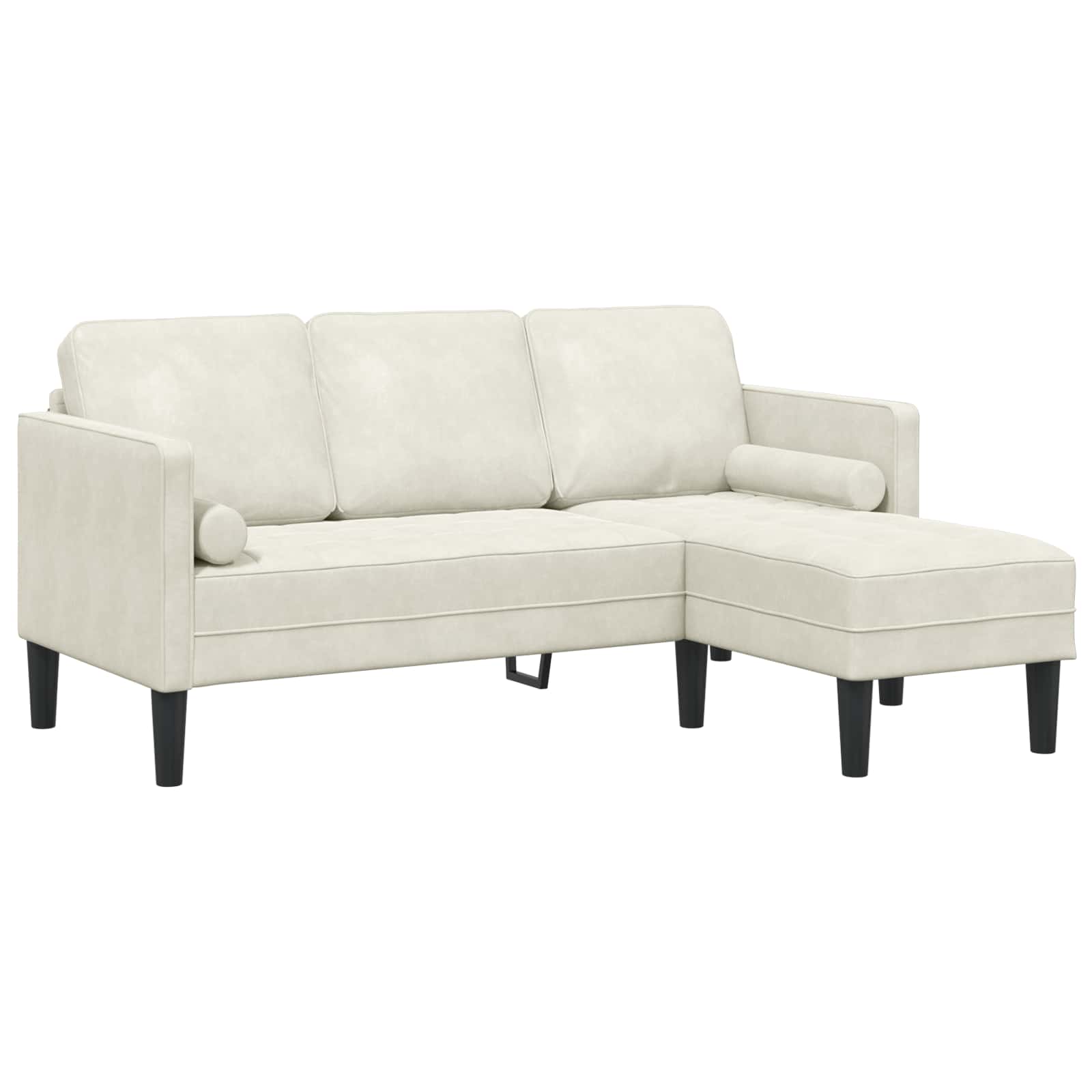Ensemble de Canapés avec coussin 2 pcs Crème Polyester - XIOS
