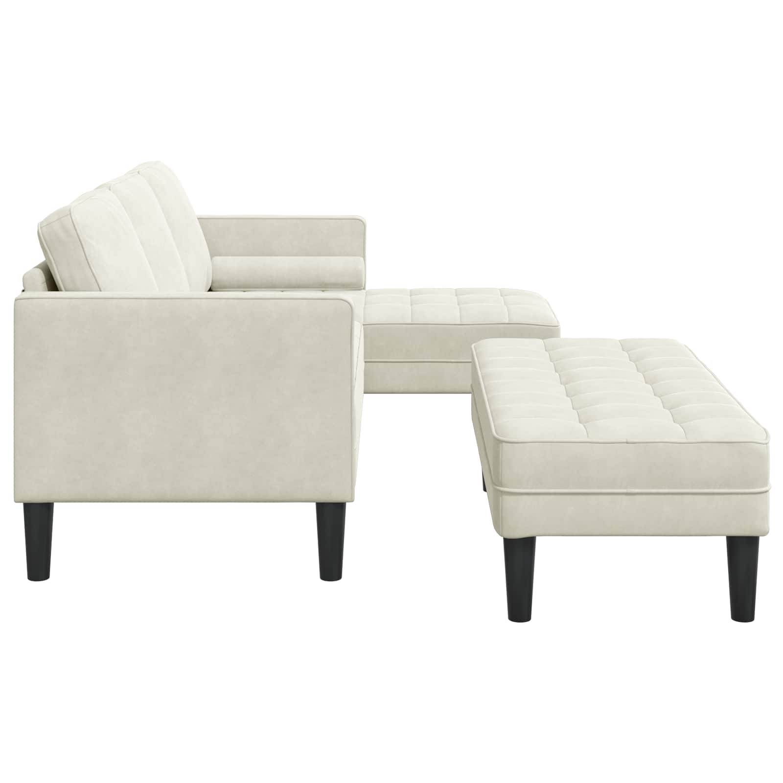 Ensemble de Canapés avec coussin 2 pcs Crème Polyester - XIOS