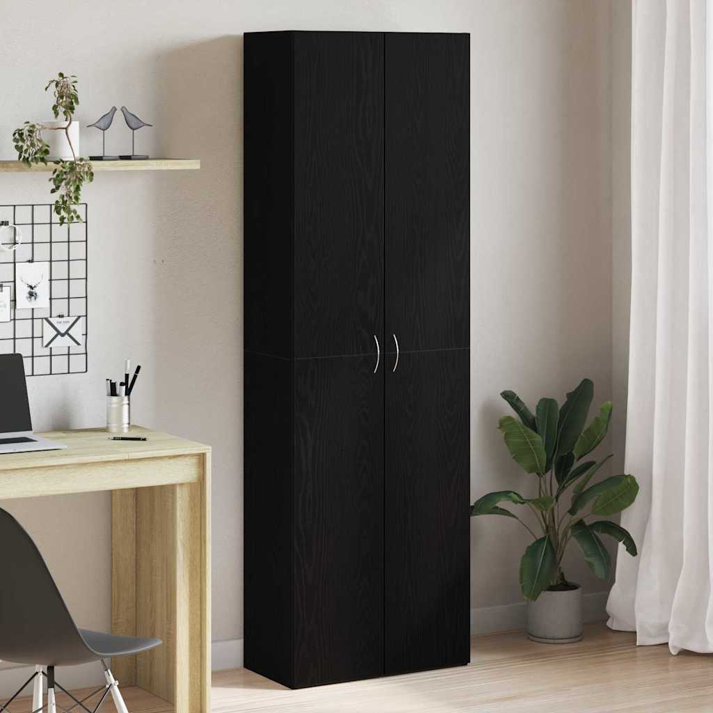 Cabinet de Bureau Chêne noir 60 x 32 x 190 cm Bois d'ingénierie