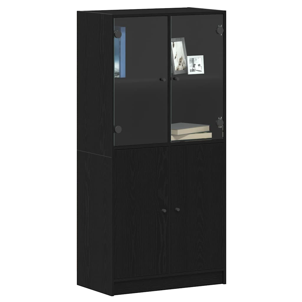 Haut Armoire Noir 68 x 37 x 142 cm Bois d'ingénierie - XIOS