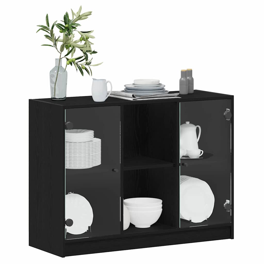 Buffet Chêne noir 102 x 37 x 75,5 cm Bois d'ingénierie - XIOS