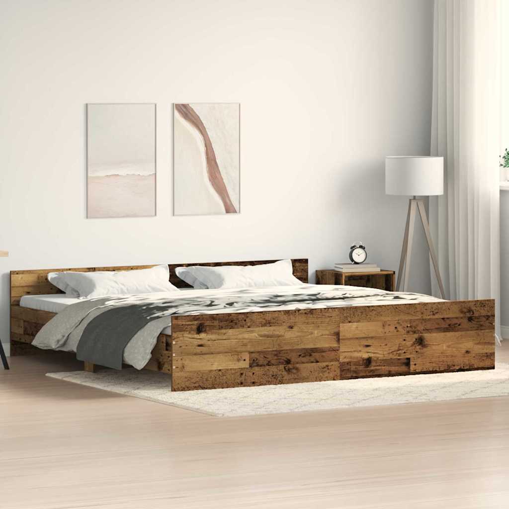 Cadre de lit Bois Ancien 203 x 203 x 50 cm Bois d'ingénierie - XIOS