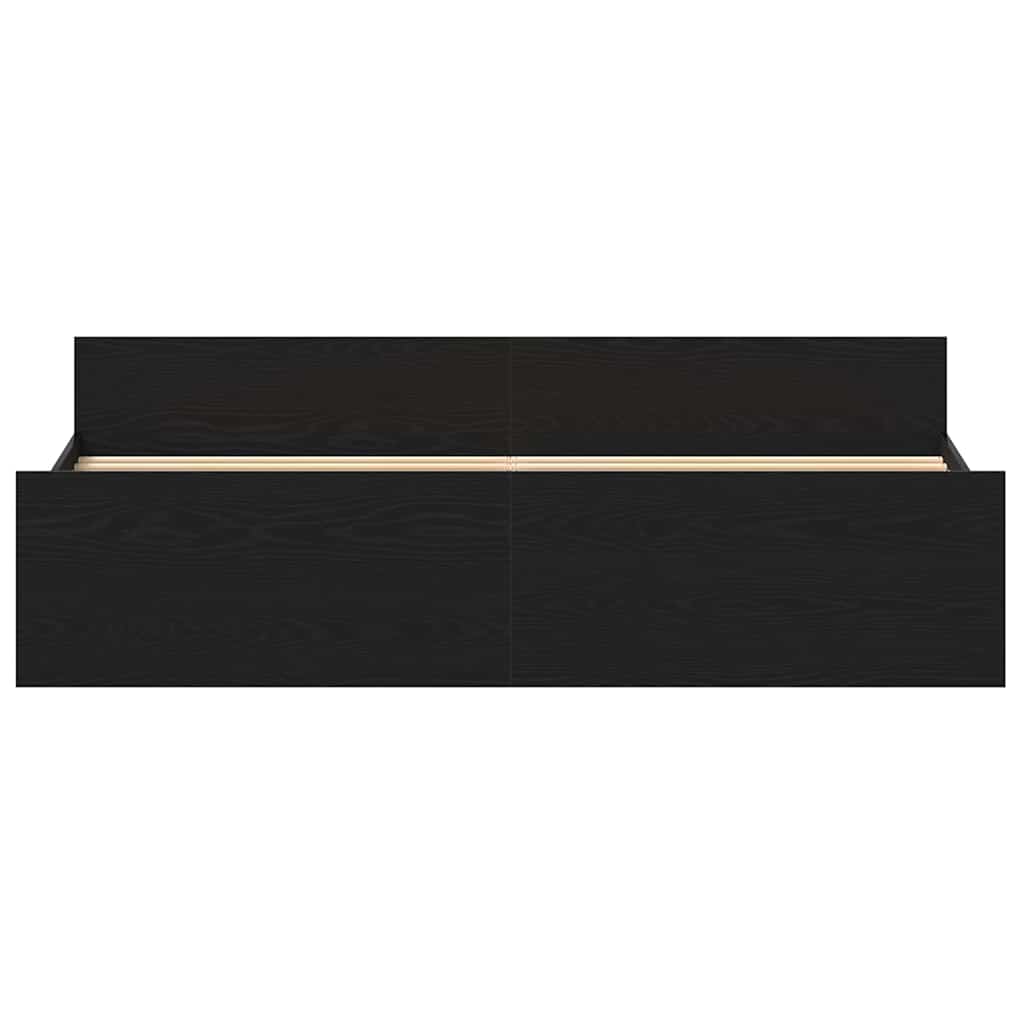 Cadre de lit sans matelas en chêne noir 200x200 cm bois d'ingénierie - XIOS
