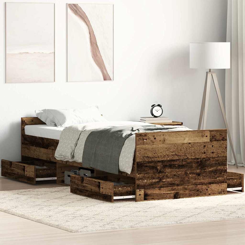 Cadre de lit Bois ancien 75 x 190 cm Bois d'ingénierie - XIOS