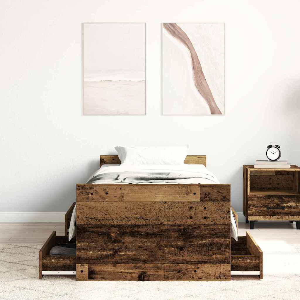 Cadre de lit Bois ancien 75 x 190 cm Bois d'ingénierie - XIOS