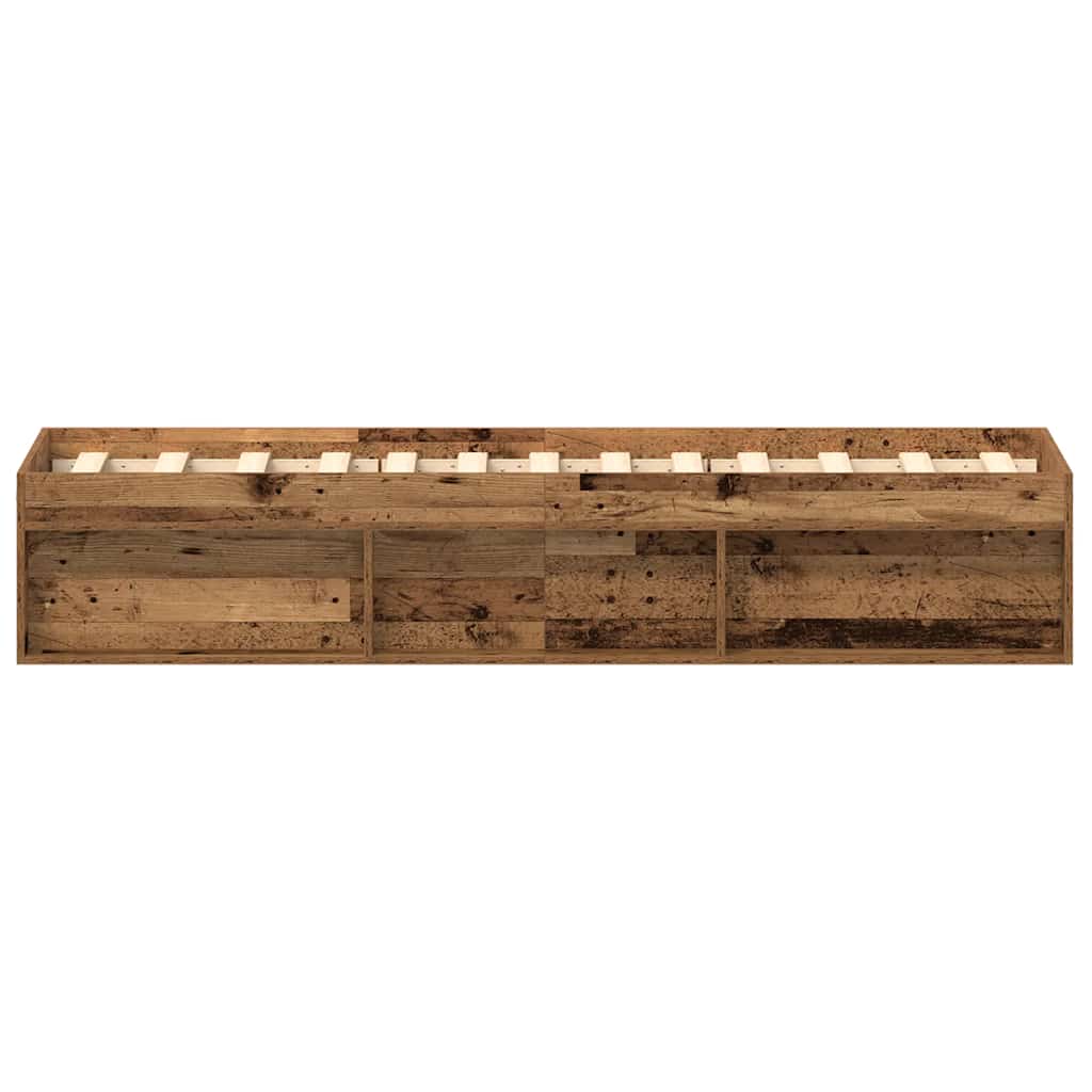 Cadre de lit sans matelas bois ancien 75 x 190 cm bois d'ingénierie - XIOS