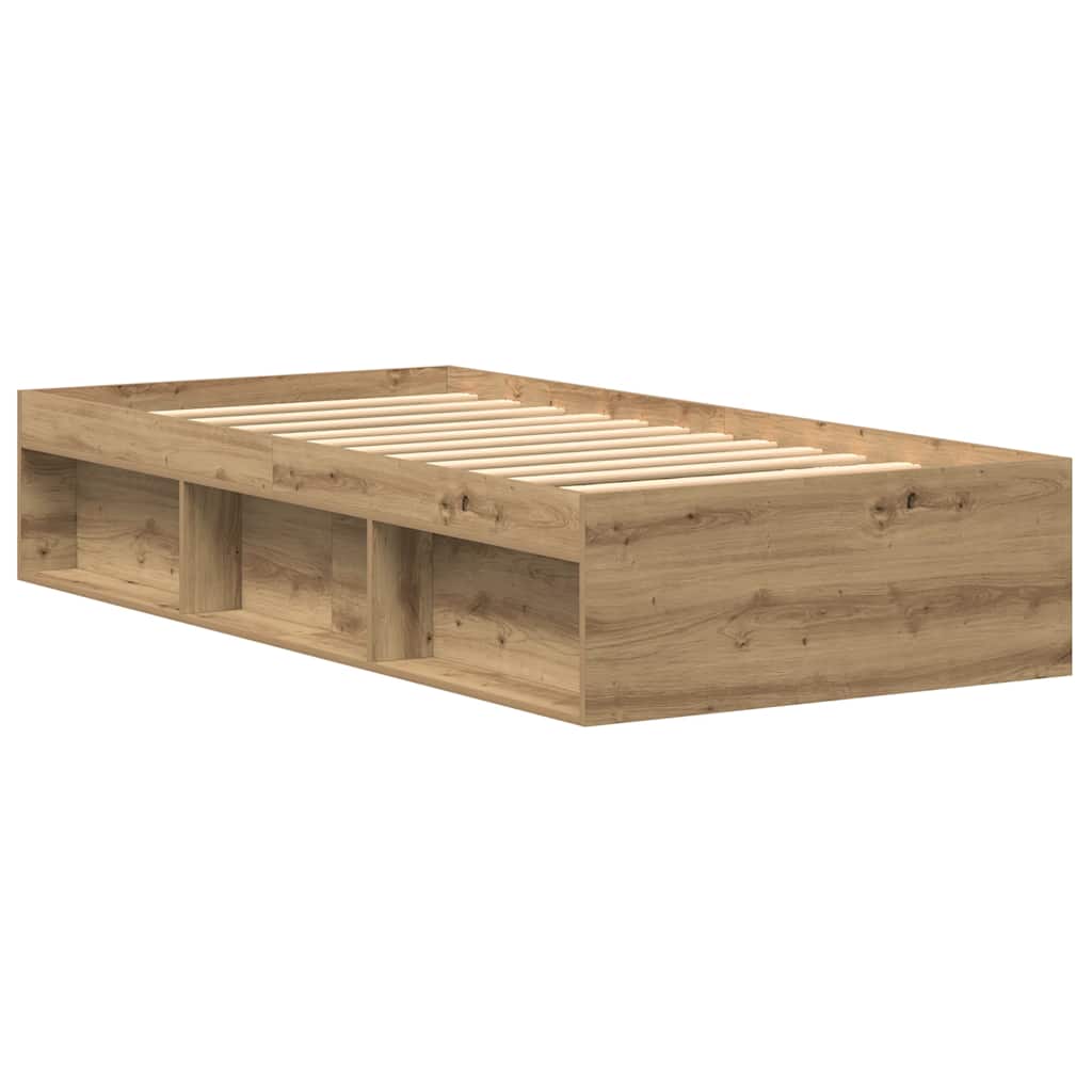 Cadre de lit sans matelas en chêne massif 75 x 190 cm bois d'ingénierie - XIOS