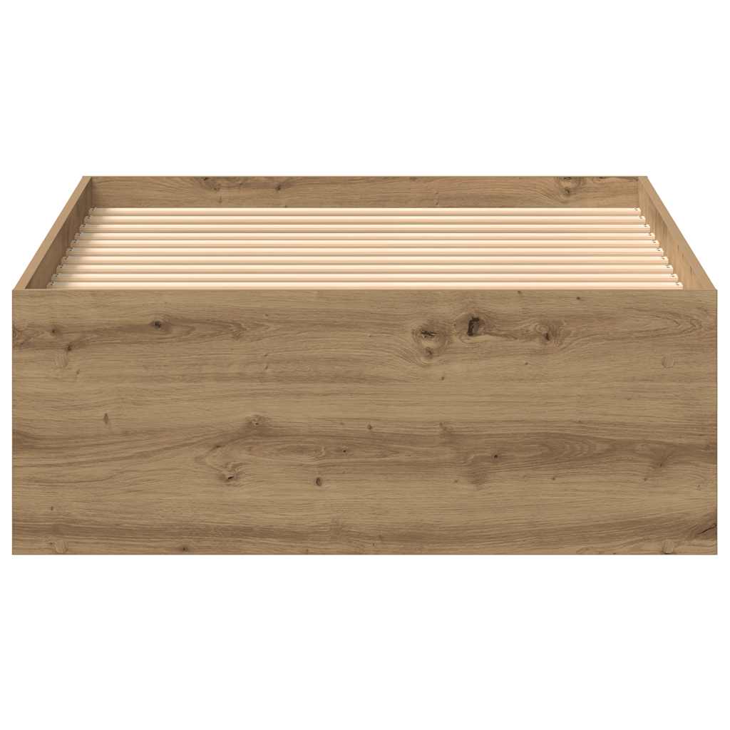 Cadre de lit sans matelas en chêne massif 75 x 190 cm bois d'ingénierie - XIOS