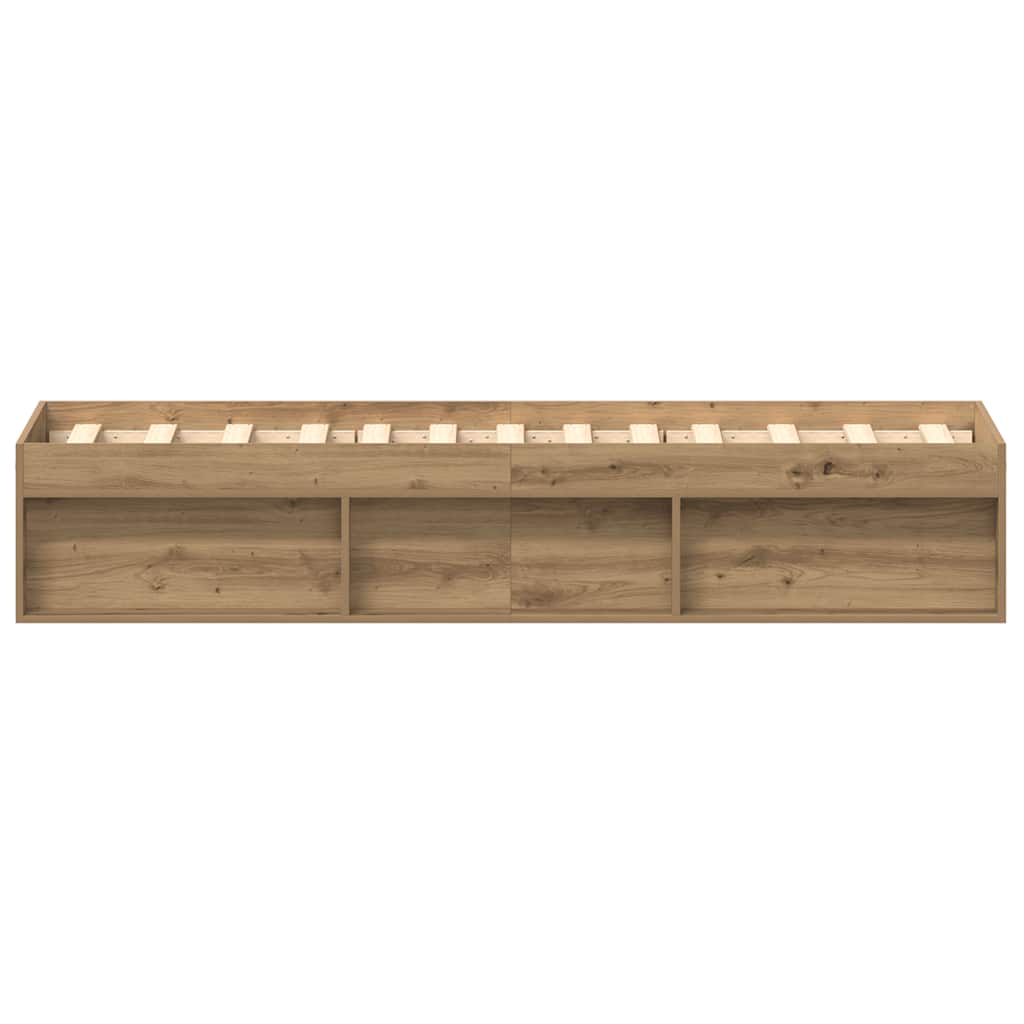 Cadre de lit sans matelas en chêne massif 75 x 190 cm bois d'ingénierie - XIOS