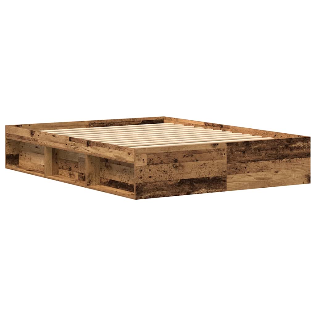 Cadre de lit sans matelas en bois ancien 150 x 200 cm bois d'ingénierie - XIOS