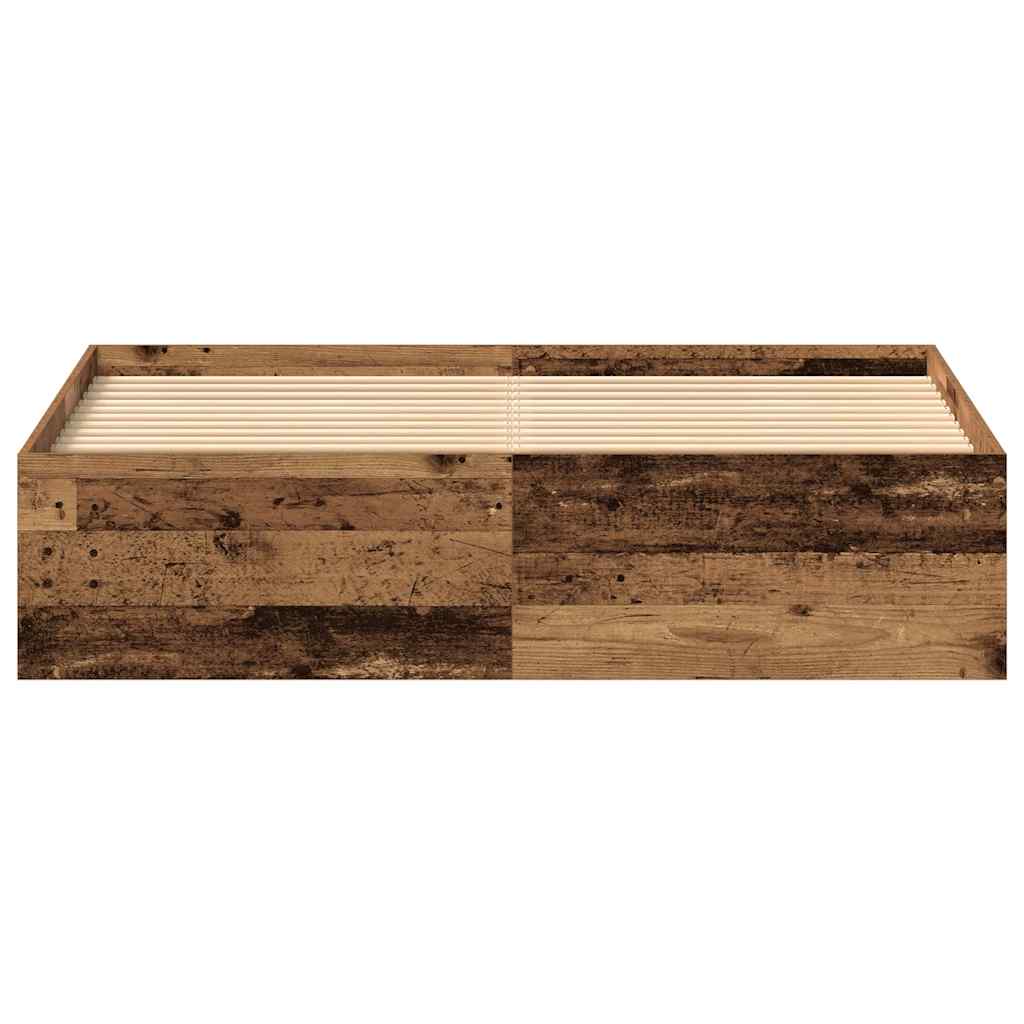 Cadre de lit sans matelas en bois ancien 150 x 200 cm bois d'ingénierie - XIOS