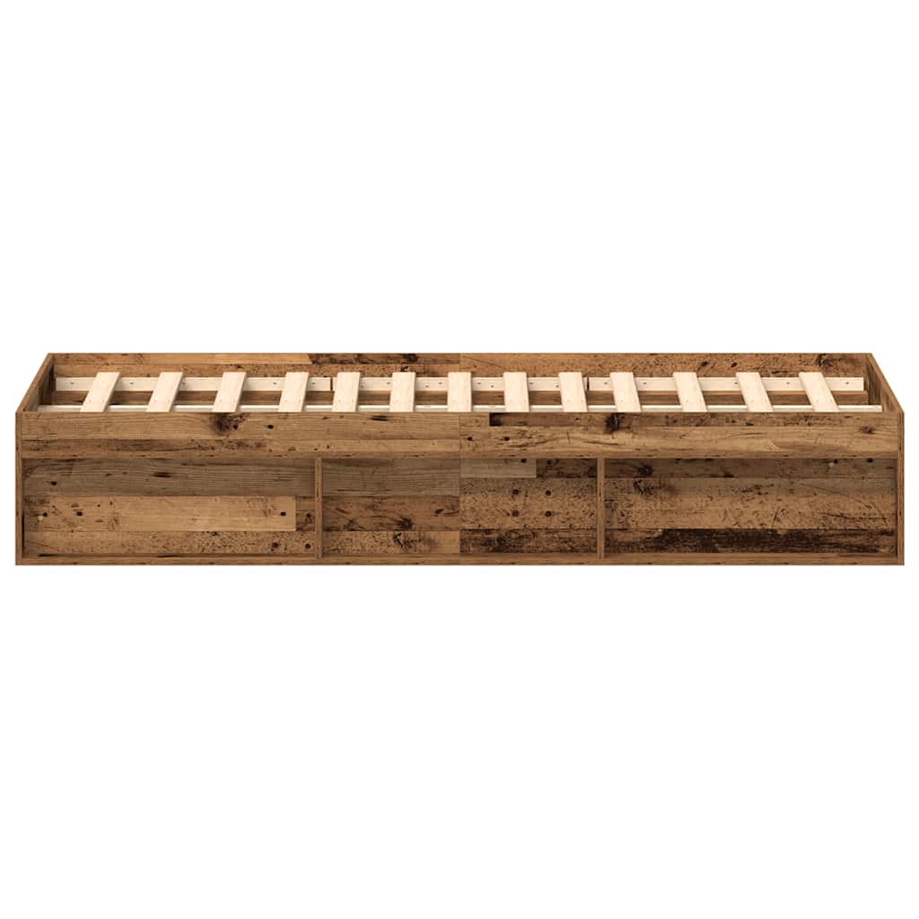 Cadre de lit sans matelas en bois ancien 150 x 200 cm bois d'ingénierie - XIOS