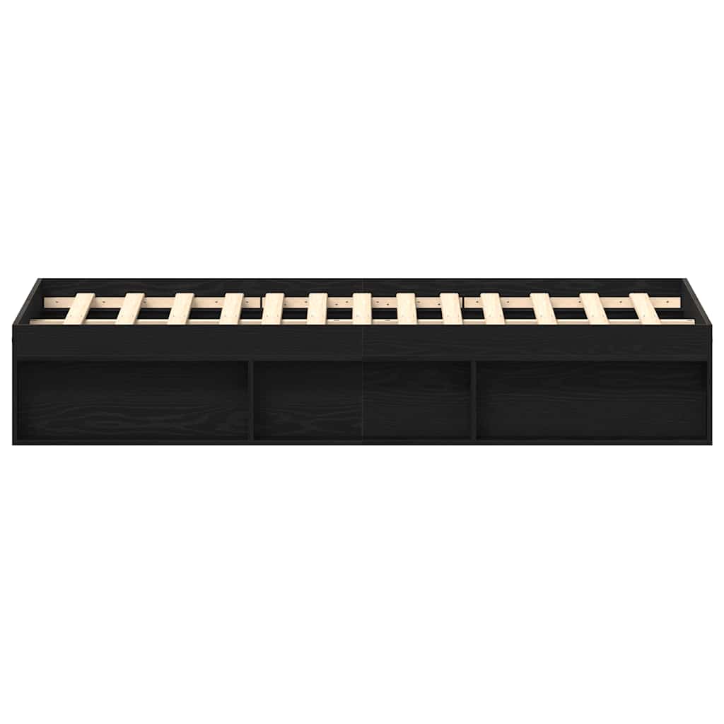 Cadre de lit sans matelas en chêne noir 150x200 cm bois d'ingénierie - XIOS