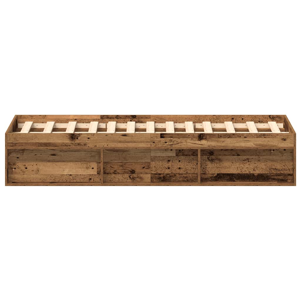 Cadre de lit sans matelas bois ancien 135 x 190 cm bois d'ingénierie