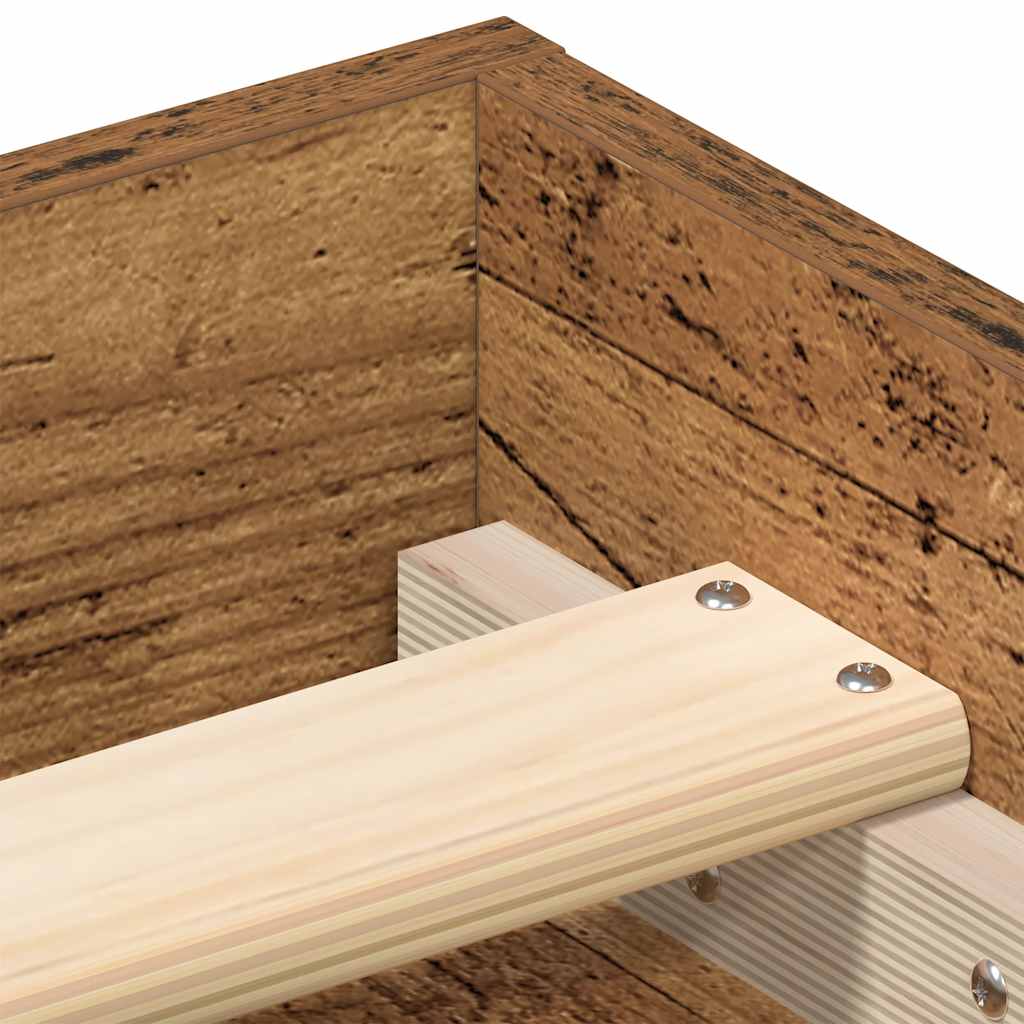 Cadre de lit sans matelas bois ancien 135 x 190 cm bois d'ingénierie