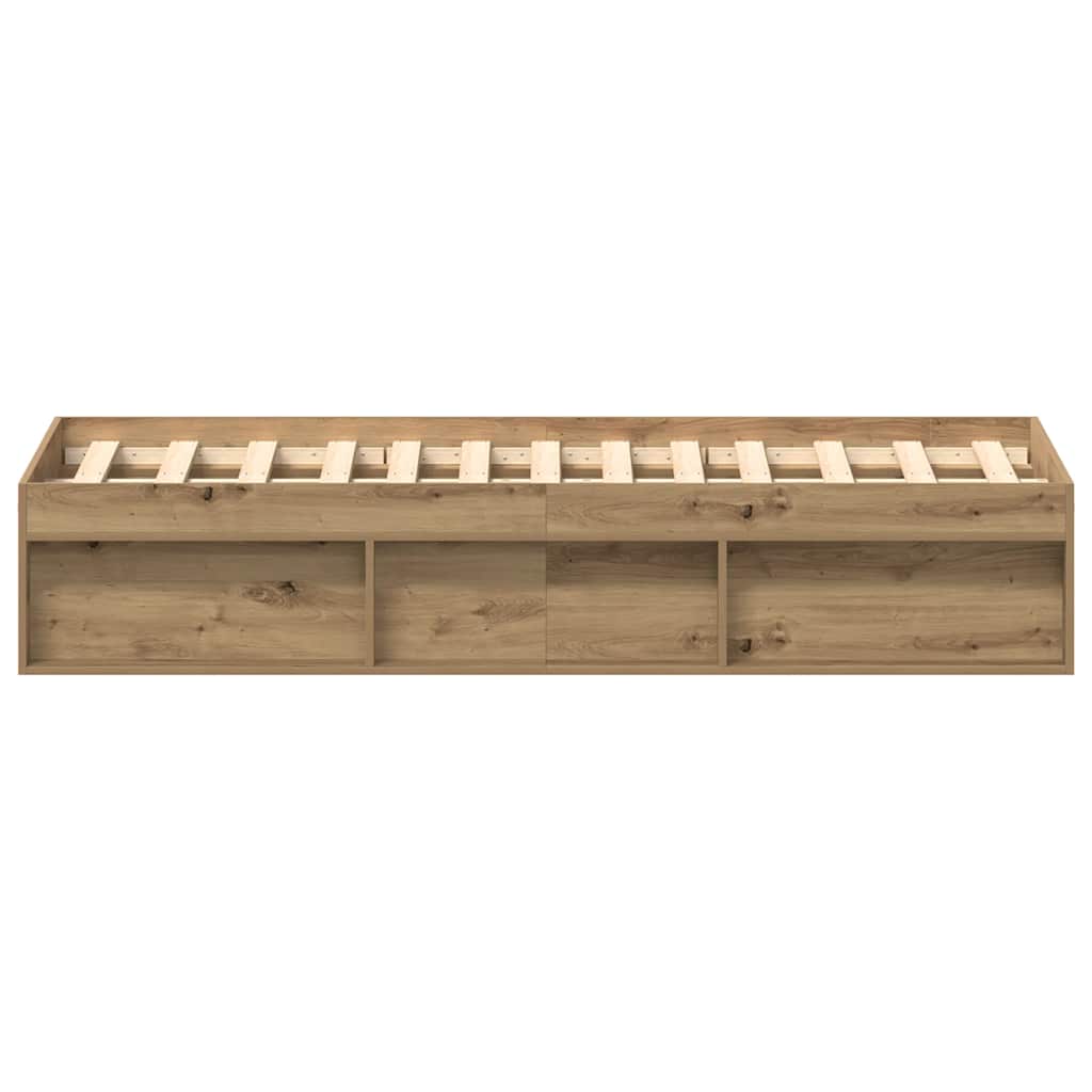 Cadre de lit sans matelas en chêne massif 135 x 190 cm bois d'ingénierie - XIOS
