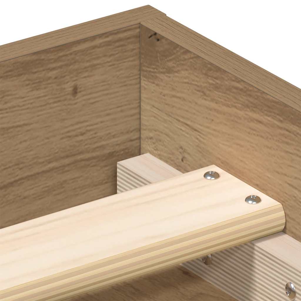 Cadre de lit sans matelas en chêne massif 135 x 190 cm bois d'ingénierie - XIOS