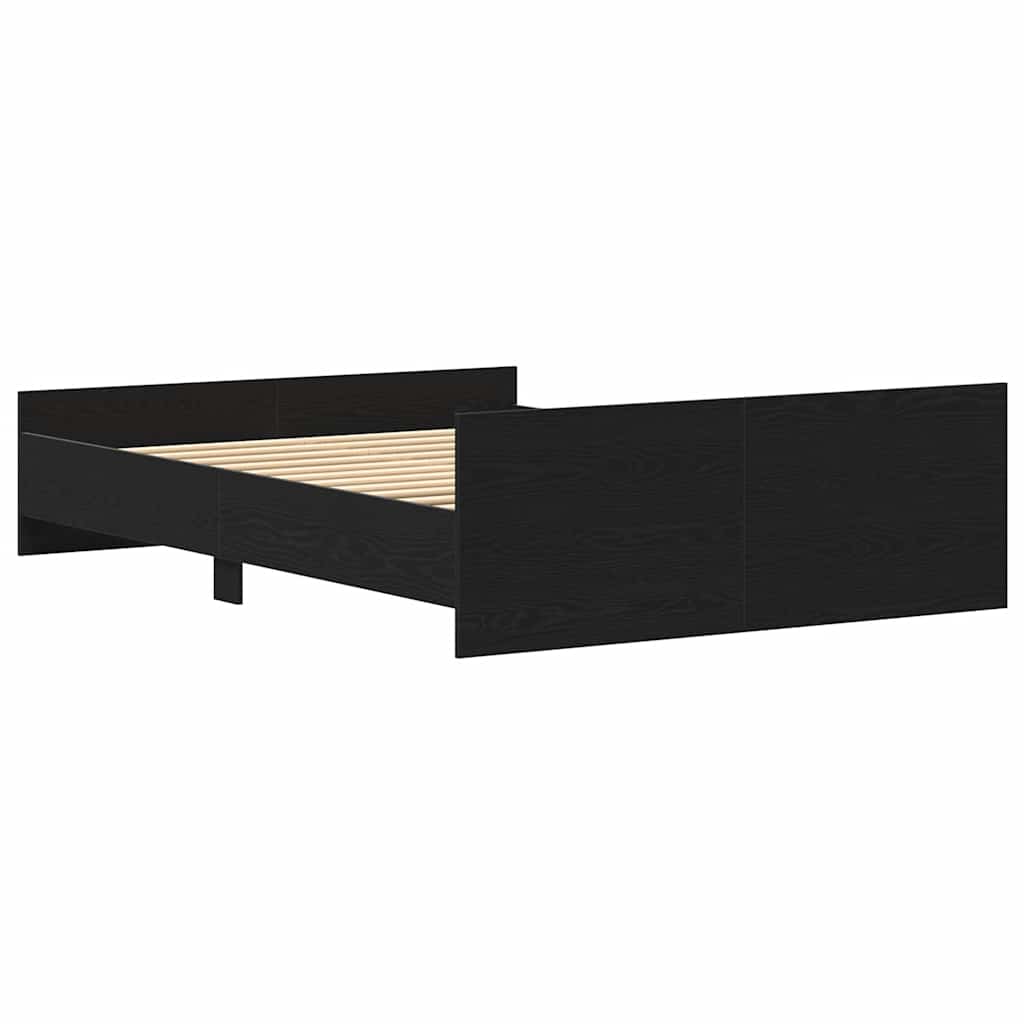 Cadre de lit sans matelas chêne noir 120 x 200 cm bois d'ingénierie - XIOS