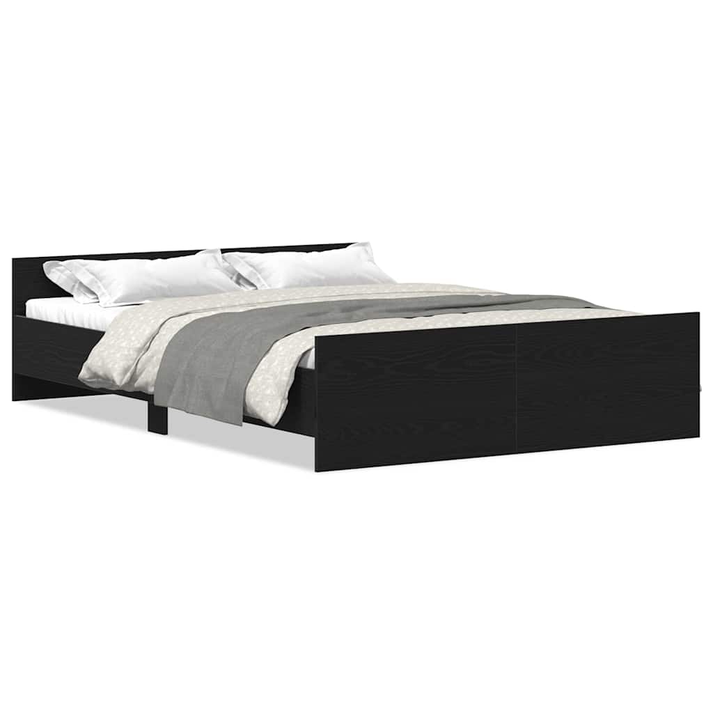 Cadre de lit sans matelas en chêne noir 140x200 cm bois d'ingénierie - XIOS