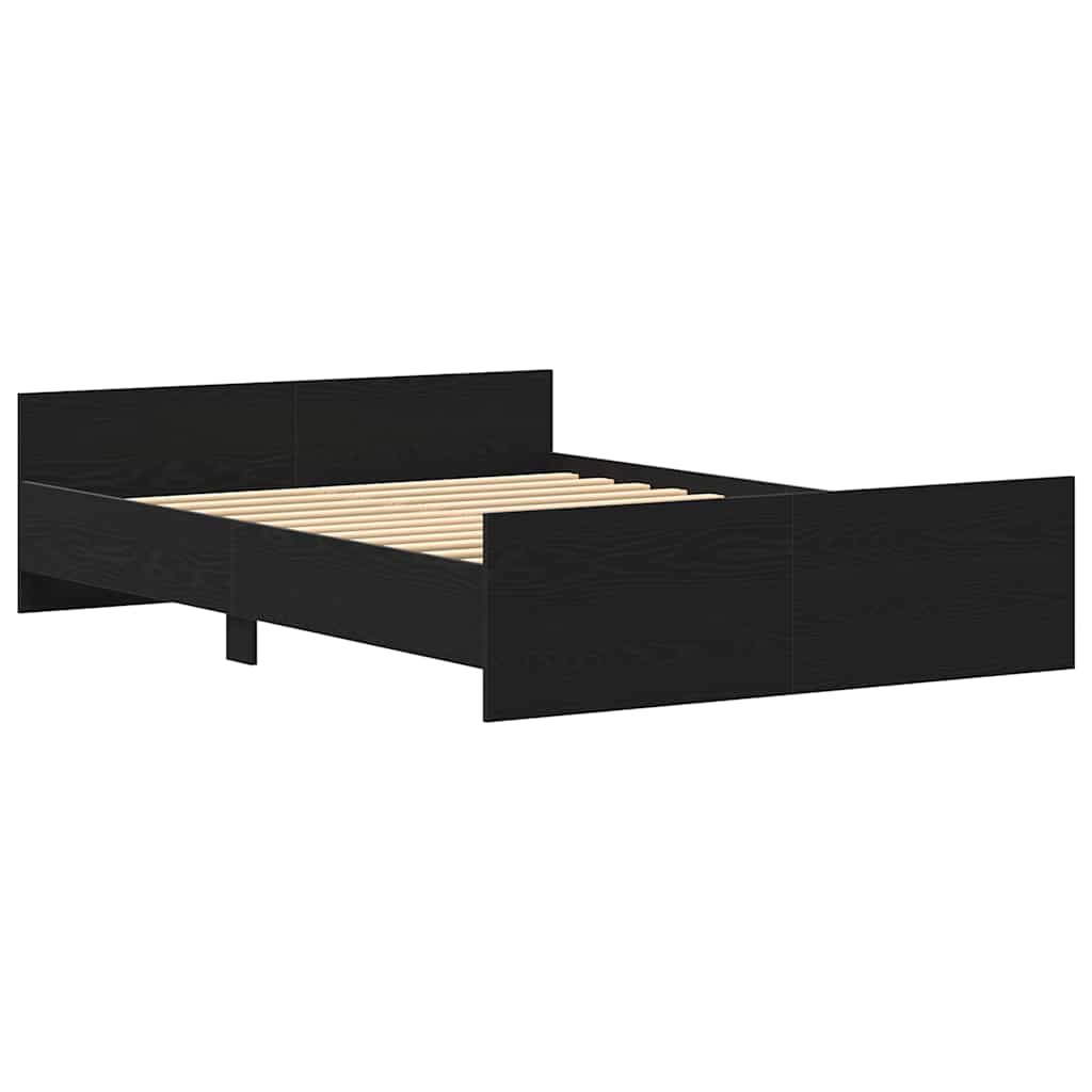 Cadre de lit sans matelas en chêne noir 140x200 cm bois d'ingénierie - XIOS