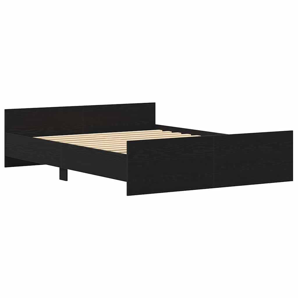 Cadre de lit sans matelas en chêne noir 150x200 cm bois d'ingénierie - XIOS