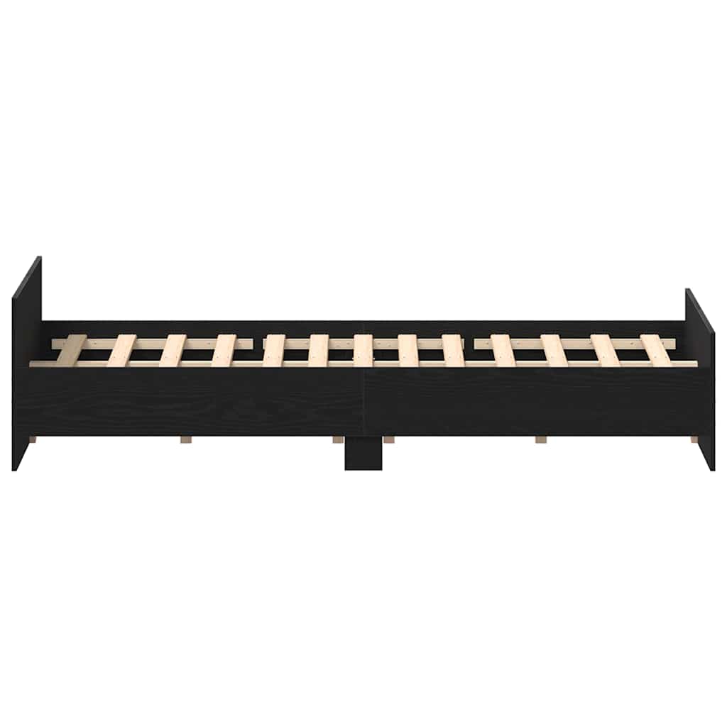 Cadre de lit sans matelas en chêne noir 150x200 cm bois d'ingénierie - XIOS