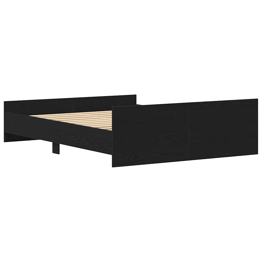 Cadre de lit sans matelas en chêne noir 150x200 cm bois d'ingénierie - XIOS