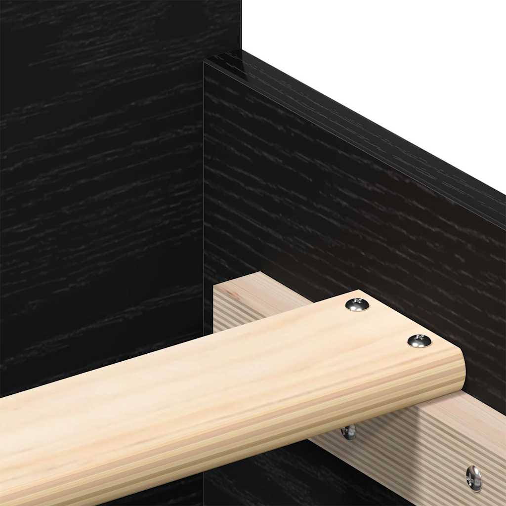 Cadre de lit sans matelas en chêne noir 150x200 cm bois d'ingénierie - XIOS