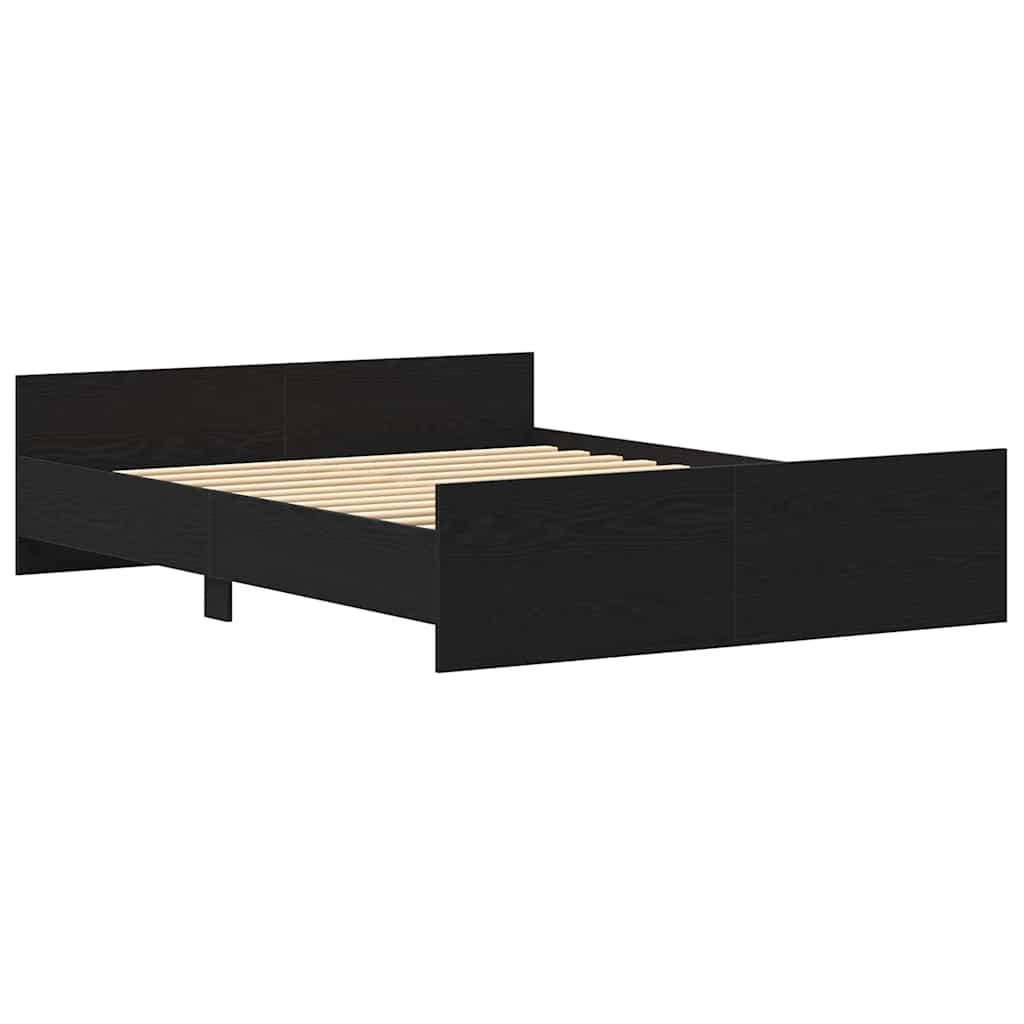Cadre de lit sans matelas en chêne noir 160x200 cm bois d'ingénierie - XIOS