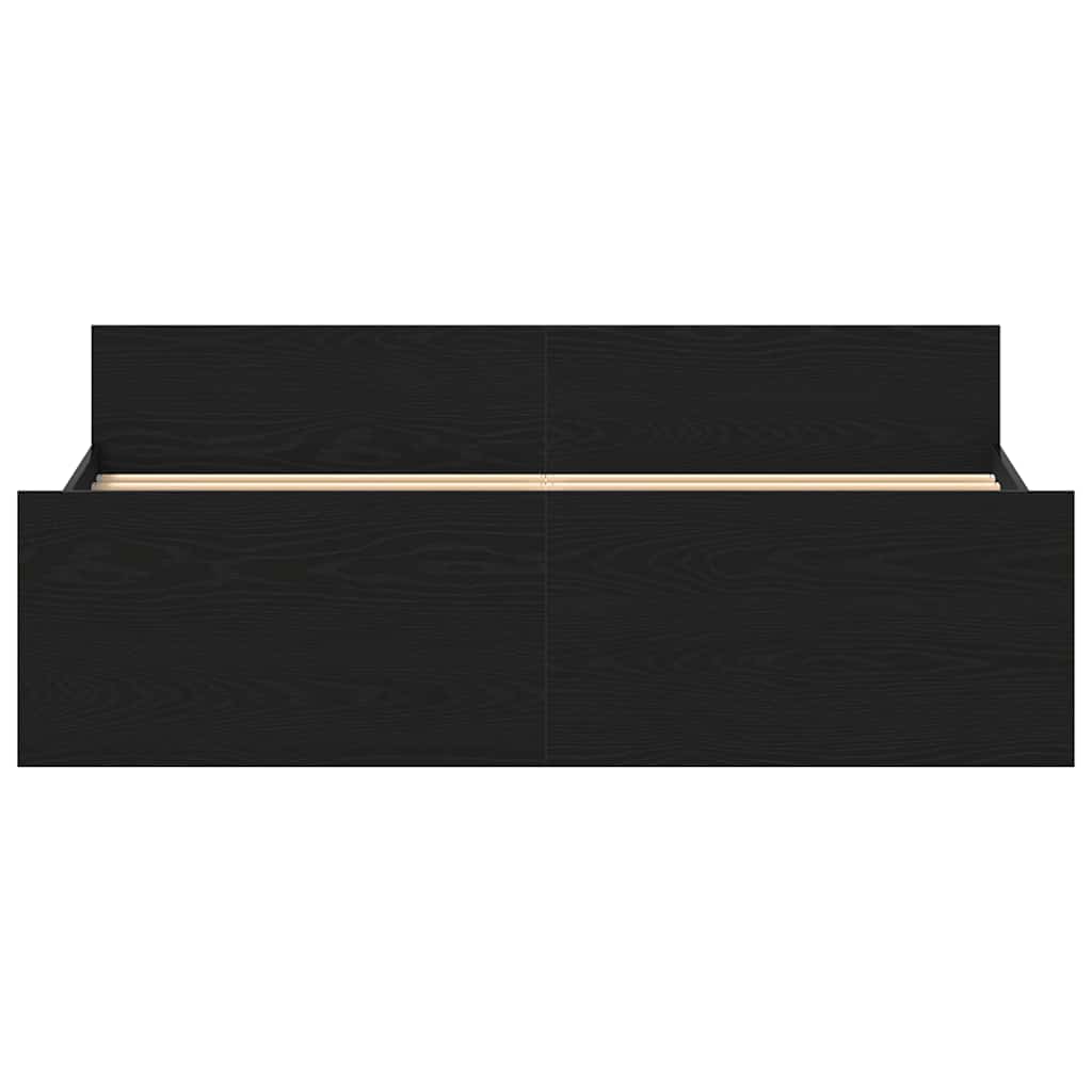 Cadre de lit sans matelas en chêne noir 160x200 cm bois d'ingénierie - XIOS