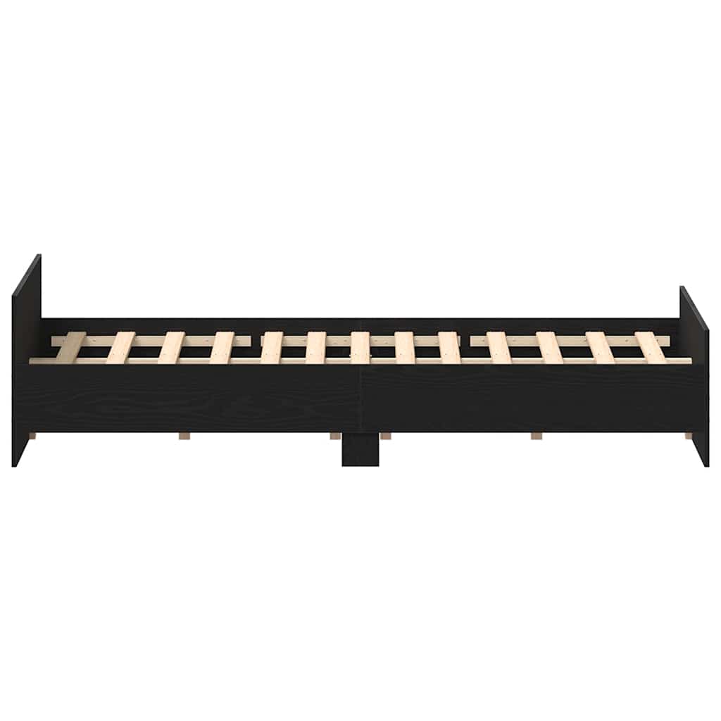 Cadre de lit sans matelas en chêne noir 160x200 cm bois d'ingénierie - XIOS