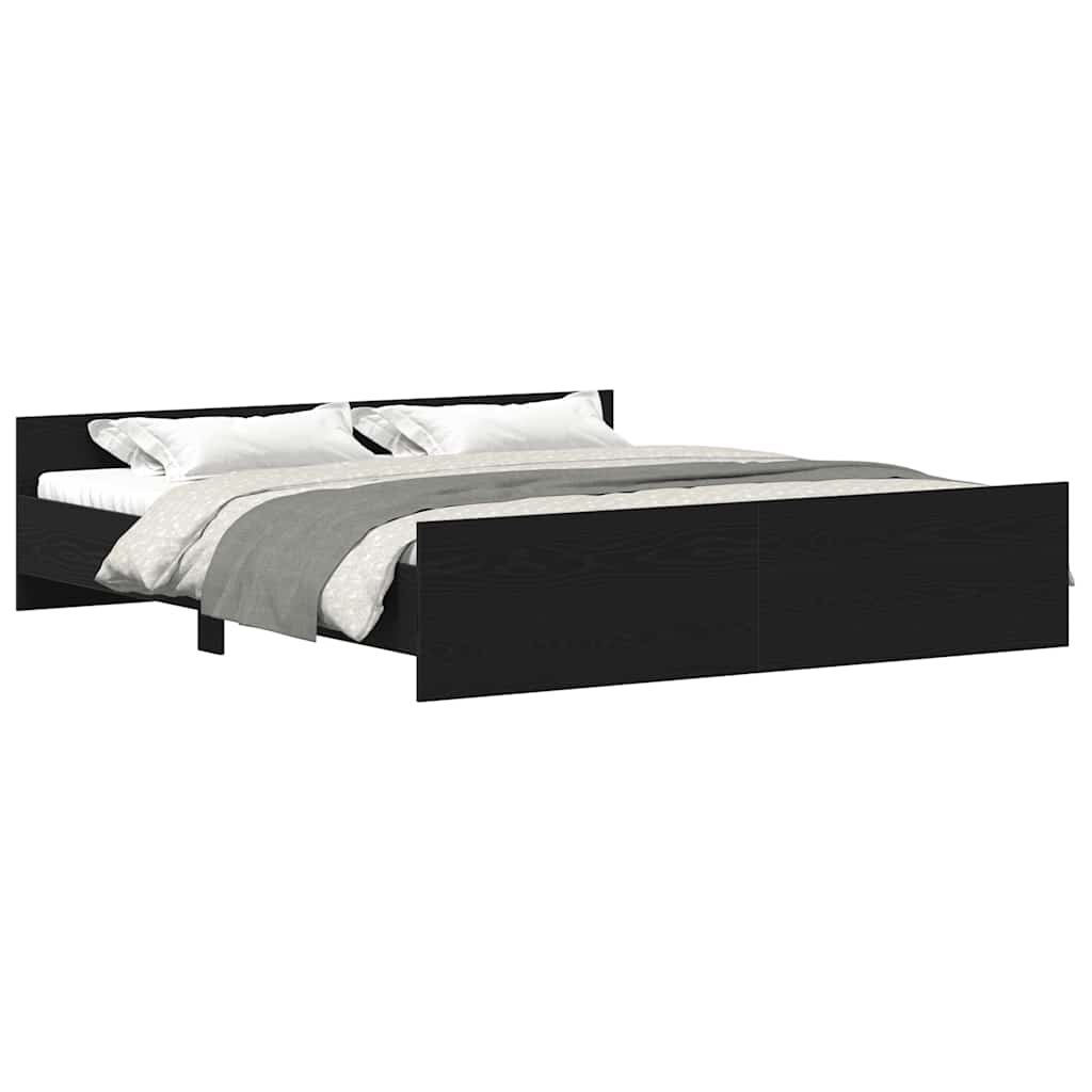 Cadre de lit sans matelas Chêne noir 180 x 200 cm Bois d'ingénierie - XIOS