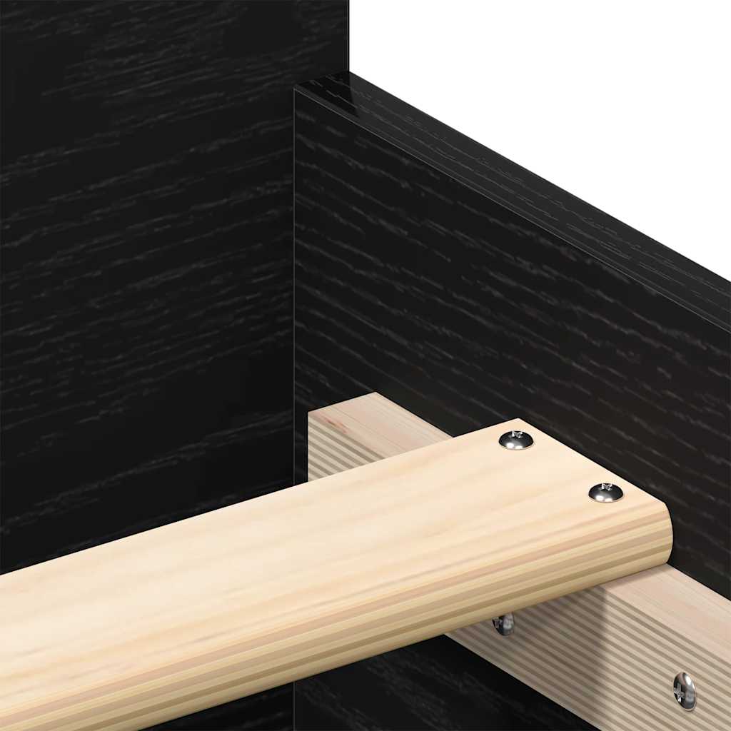 Cadre de lit sans matelas chêne noir 120 x 190 cm bois d'ingénierie - XIOS