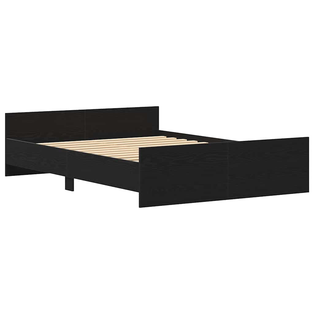 Cadre de lit sans matelas en chêne noir 135 x 190 cm bois d'ingénierie - XIOS