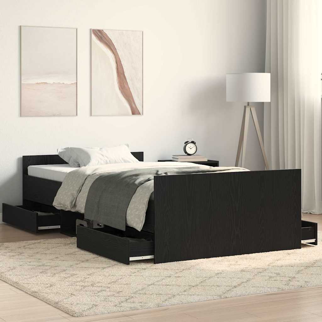 Cadre de lit Chêne noir 100 x 200 cm Bois d'ingénierie - XIOS