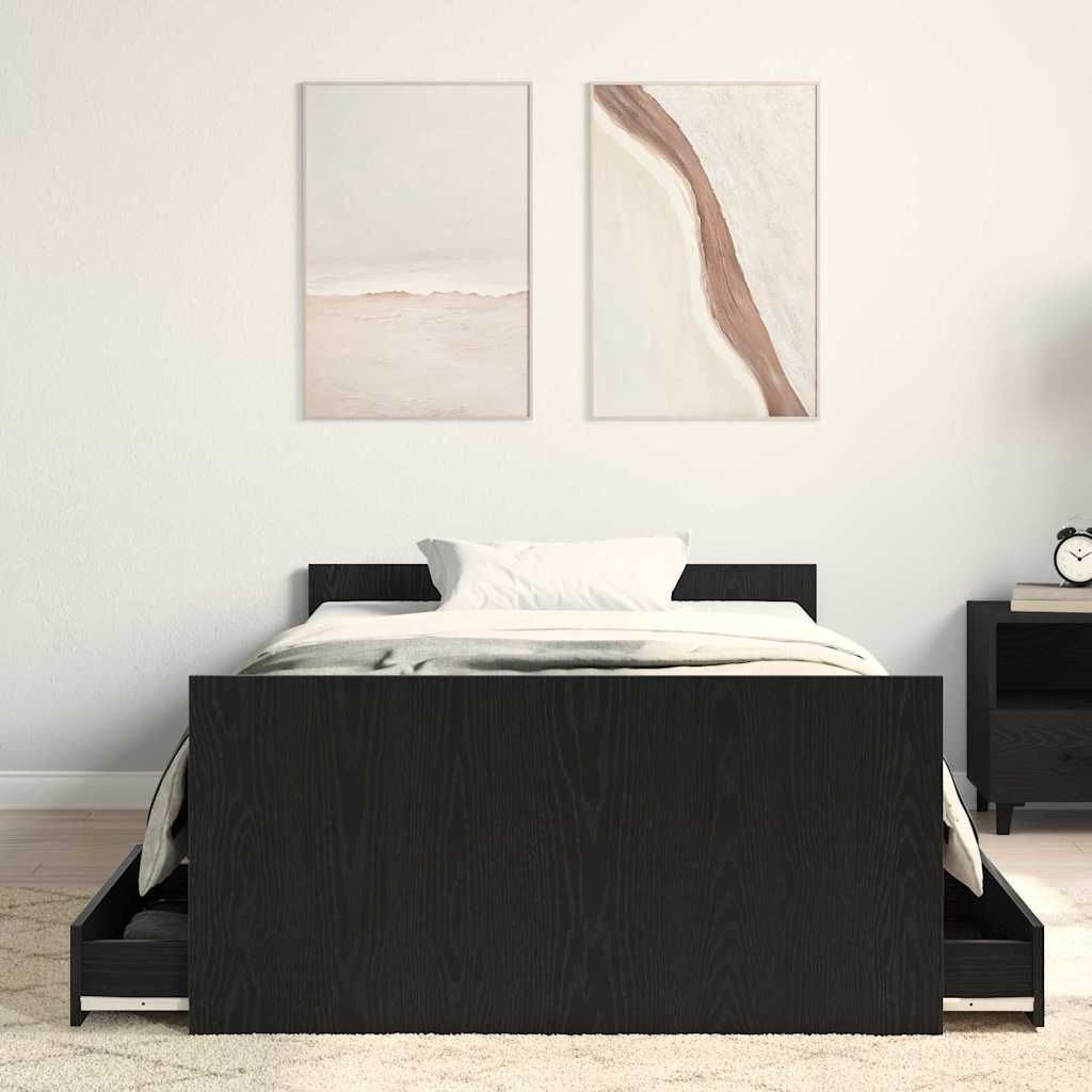 Cadre de lit Chêne noir 100 x 200 cm Bois d'ingénierie - XIOS