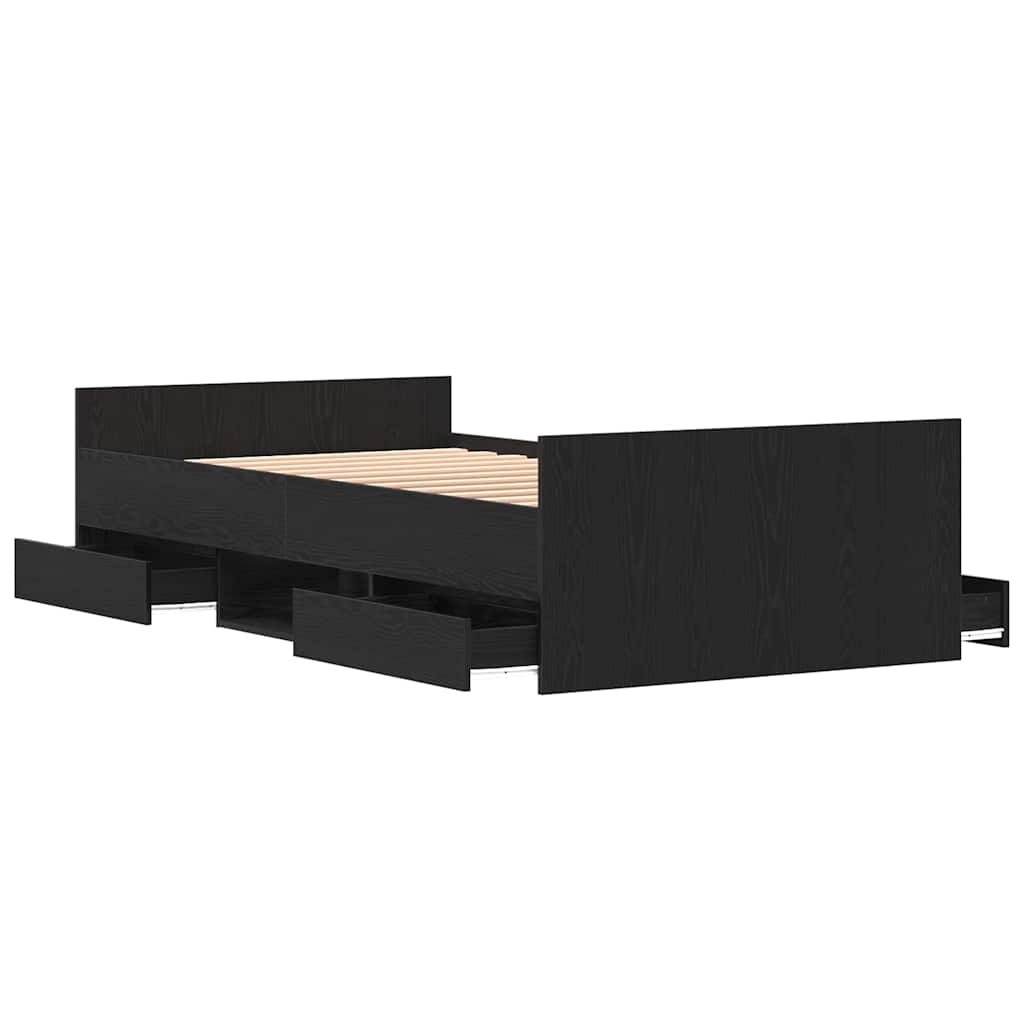 Cadre de lit Chêne noir 90 x 190 cm Bois d'ingénierie - XIOS