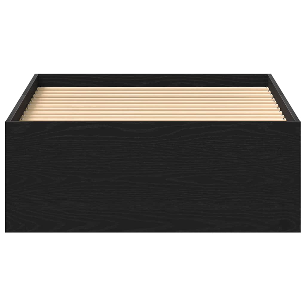 Cadre de lit sans matelas en chêne noir 90x200 cm bois d'ingénierie - XIOS