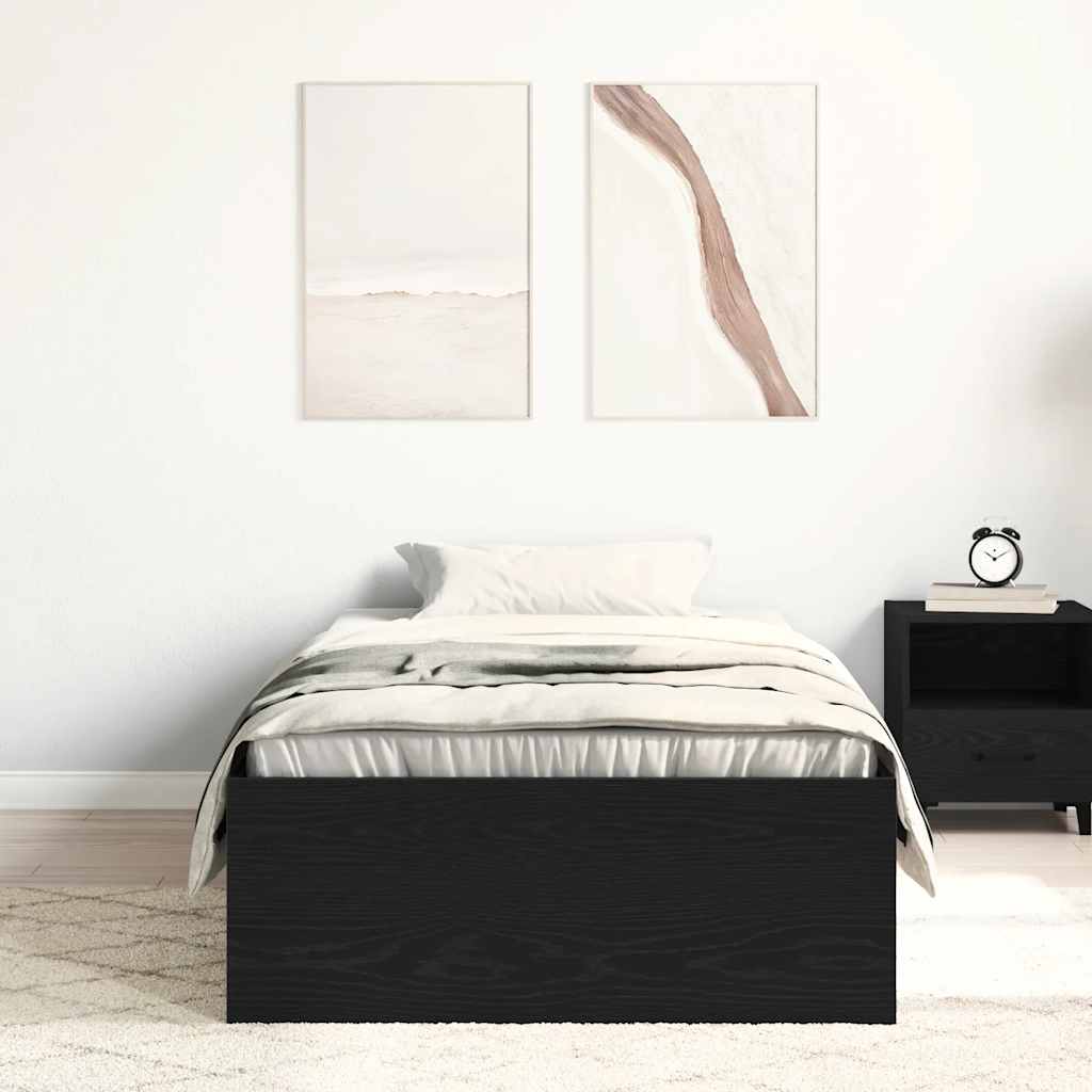 Cadre de lit sans matelas en chêne noir 100x200 cm bois d'ingénierie - XIOS