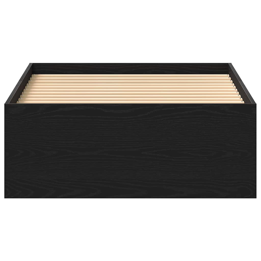Cadre de lit sans matelas en chêne noir 90x190 cm bois d'ingénierie - XIOS