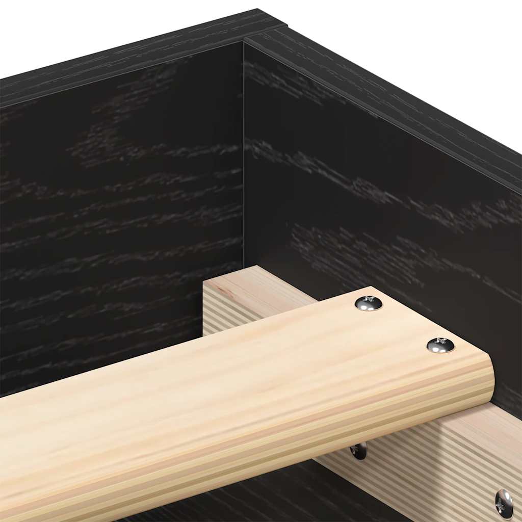 Cadre de lit sans matelas en chêne noir 90x190 cm bois d'ingénierie - XIOS