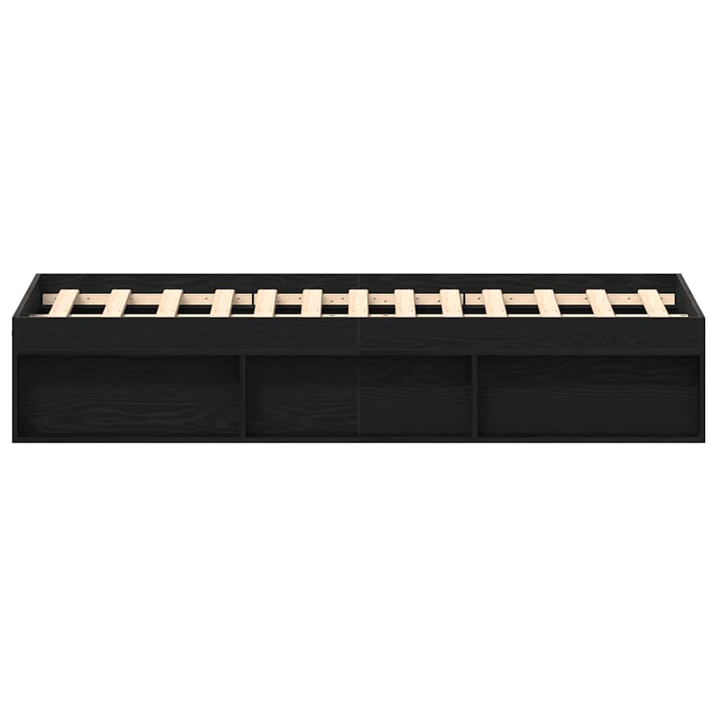 Cadre de lit sans matelas en chêne noir 140x200 cm bois d'ingénierie - XIOS