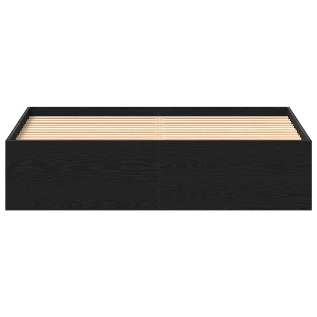 Cadre de lit sans matelas en chêne noir 160x200 cm bois d'ingénierie - XIOS