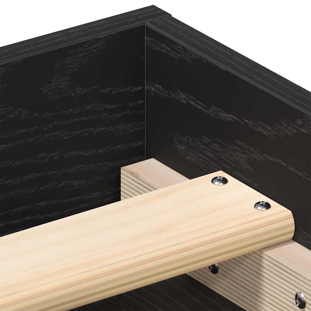 Cadre de lit sans matelas chêne noir 140 x 190 cm bois d'ingénierie