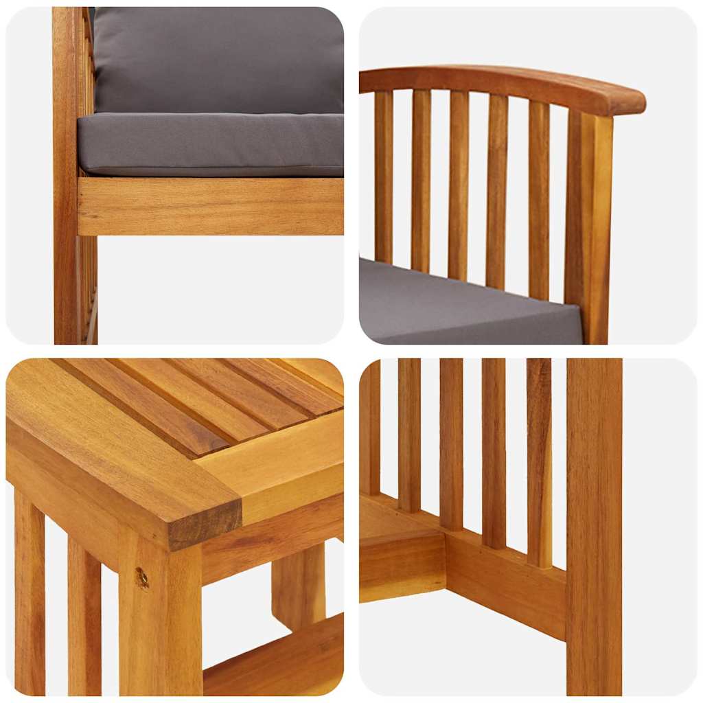 Ensemble de canapé de jardin avec coussin 3 pcs Huile Naturelle - XIOS