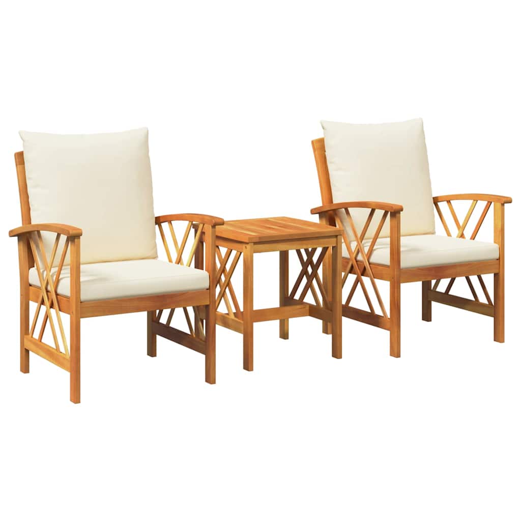 Ensemble de canapé de jardin avec coussin 3 pcs Huile Naturelle - XIOS