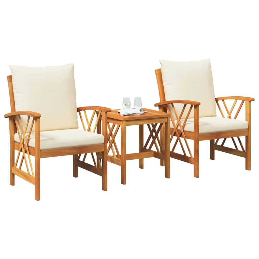 Ensemble de canapé de jardin avec coussin 3 pcs Huile Naturelle - XIOS