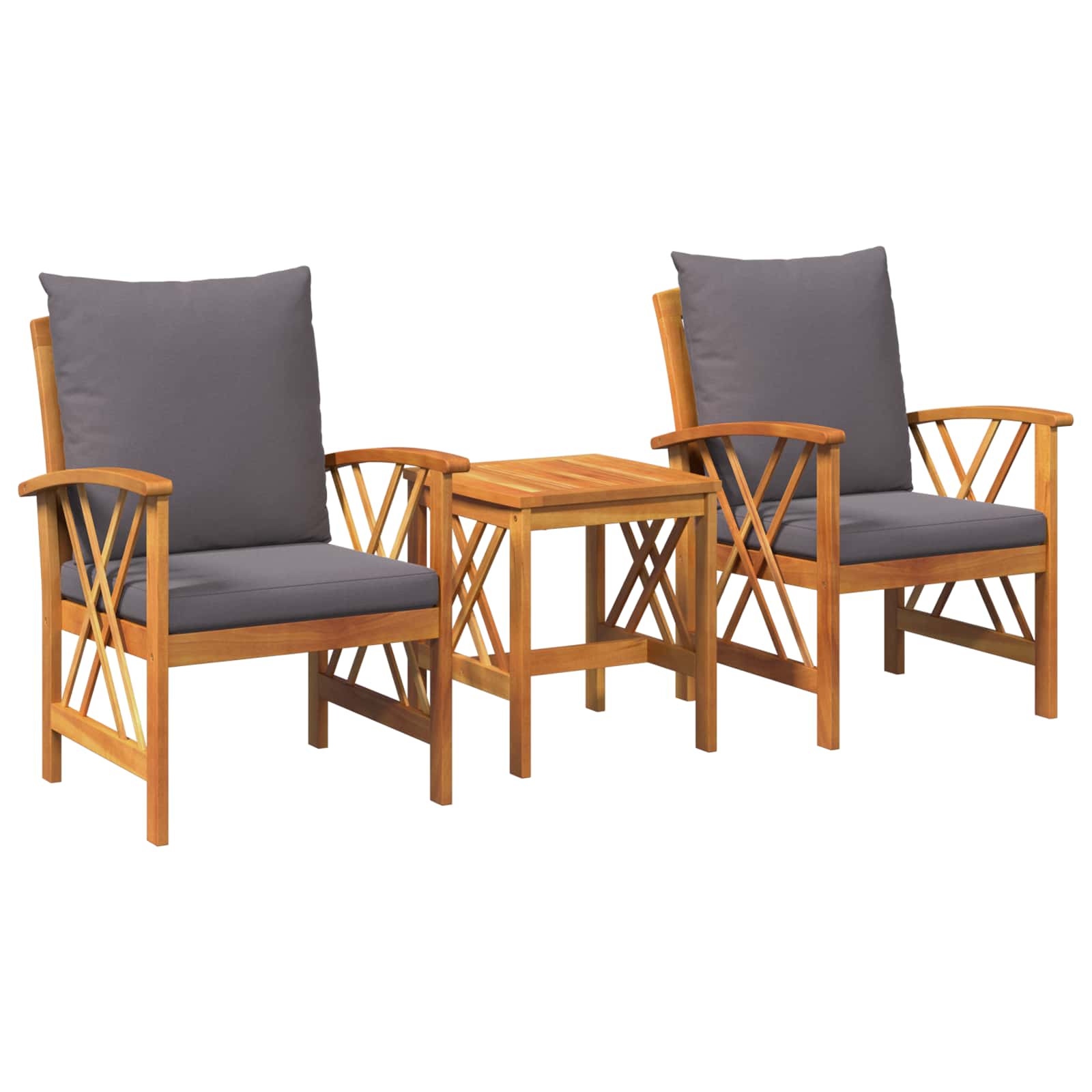 Ensemble de canapé de jardin avec coussin 3 pcs Huile Naturelle - XIOS