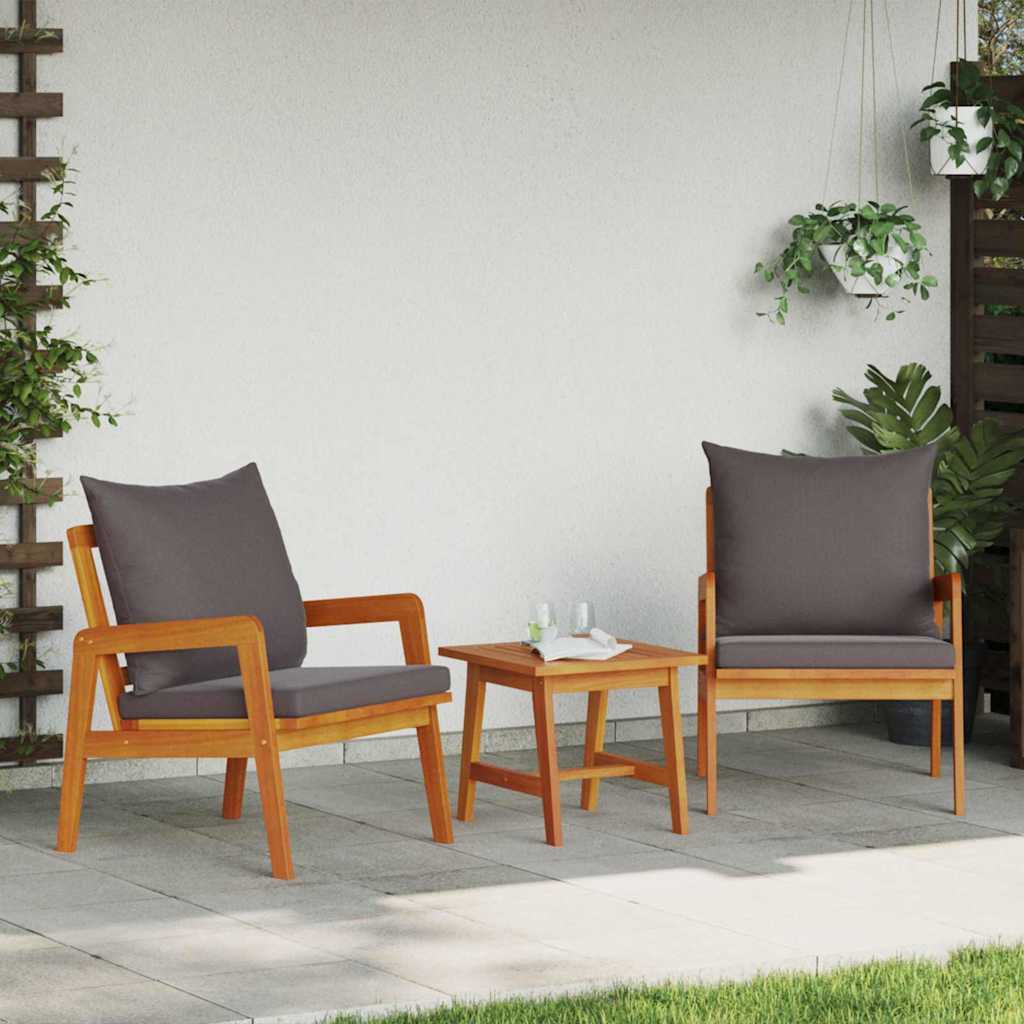 Ensemble bistrot 3 pc Marron Bois d'Acacia Massif